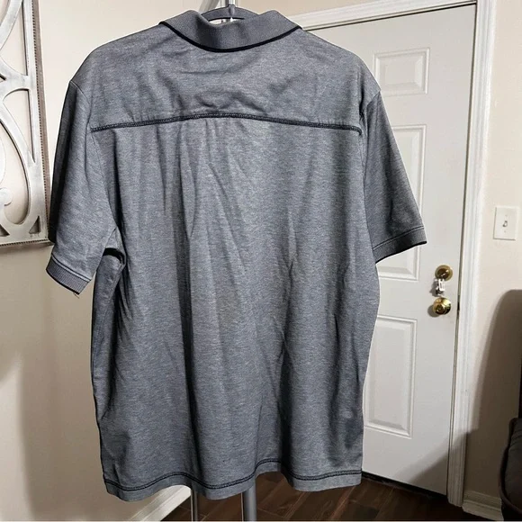 Tommy Bahama Men’s Polo Medium Gray Supima Cotton Short Sleeve Performance - Picture 2 of 9